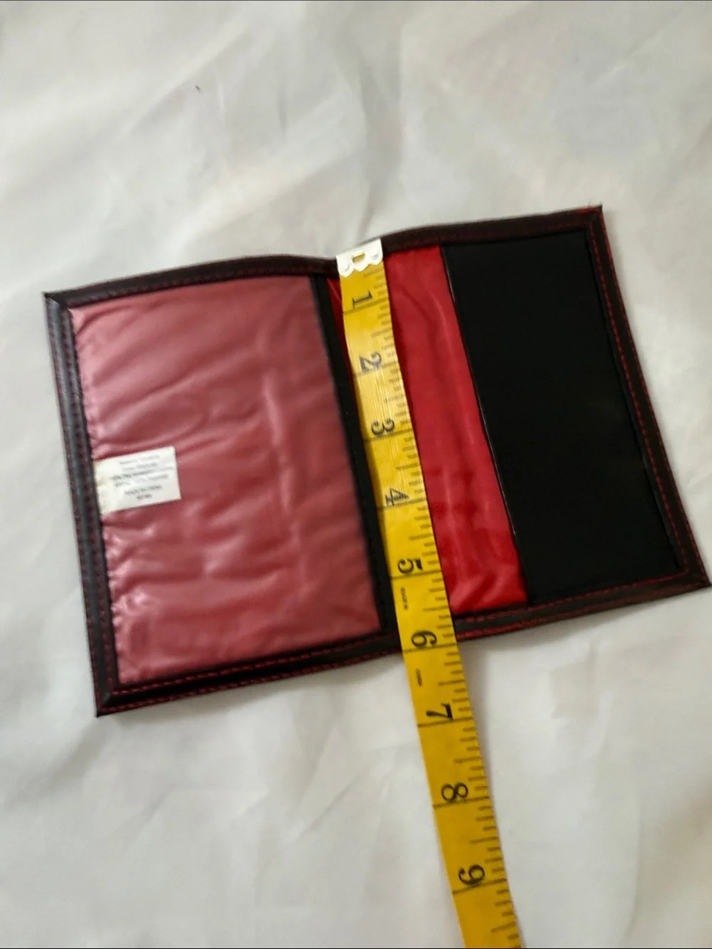 Leather like Passport Holder - Black with Red Stitching